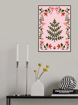 Pink Christmas Tree Poster och Canvastavla