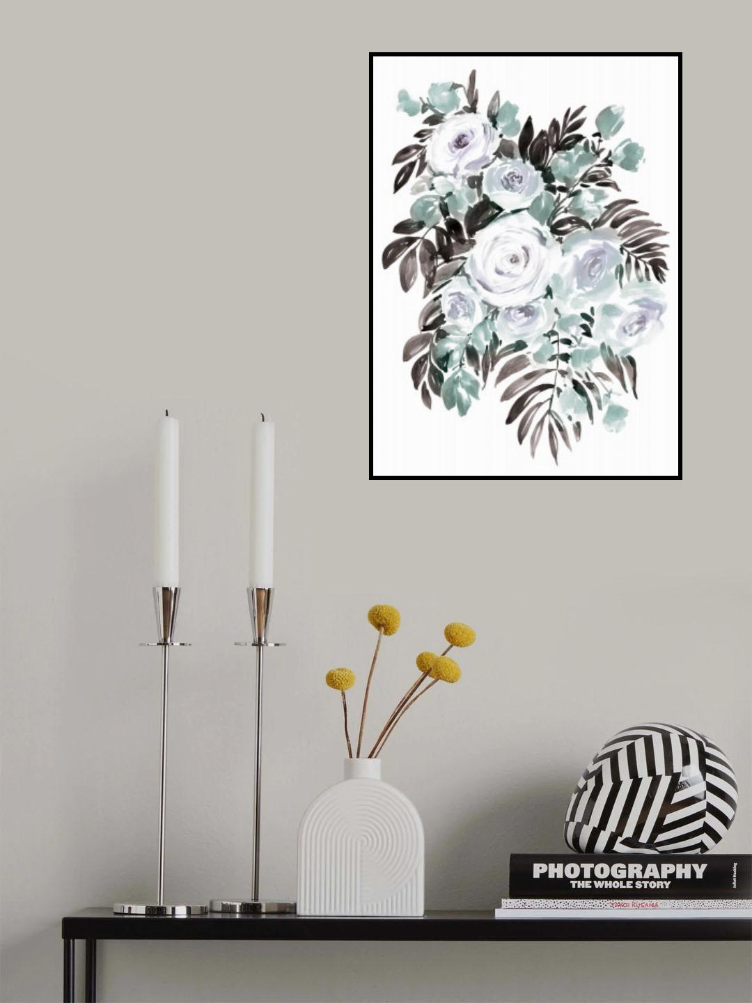 Harriet bouquet in steel Poster och Canvastavla