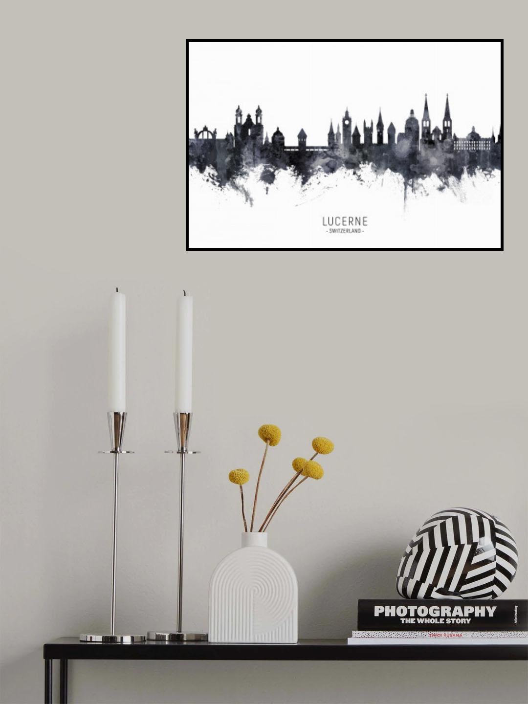Lucerne Switzerland Luzern Skyline Poster och Canvastavla