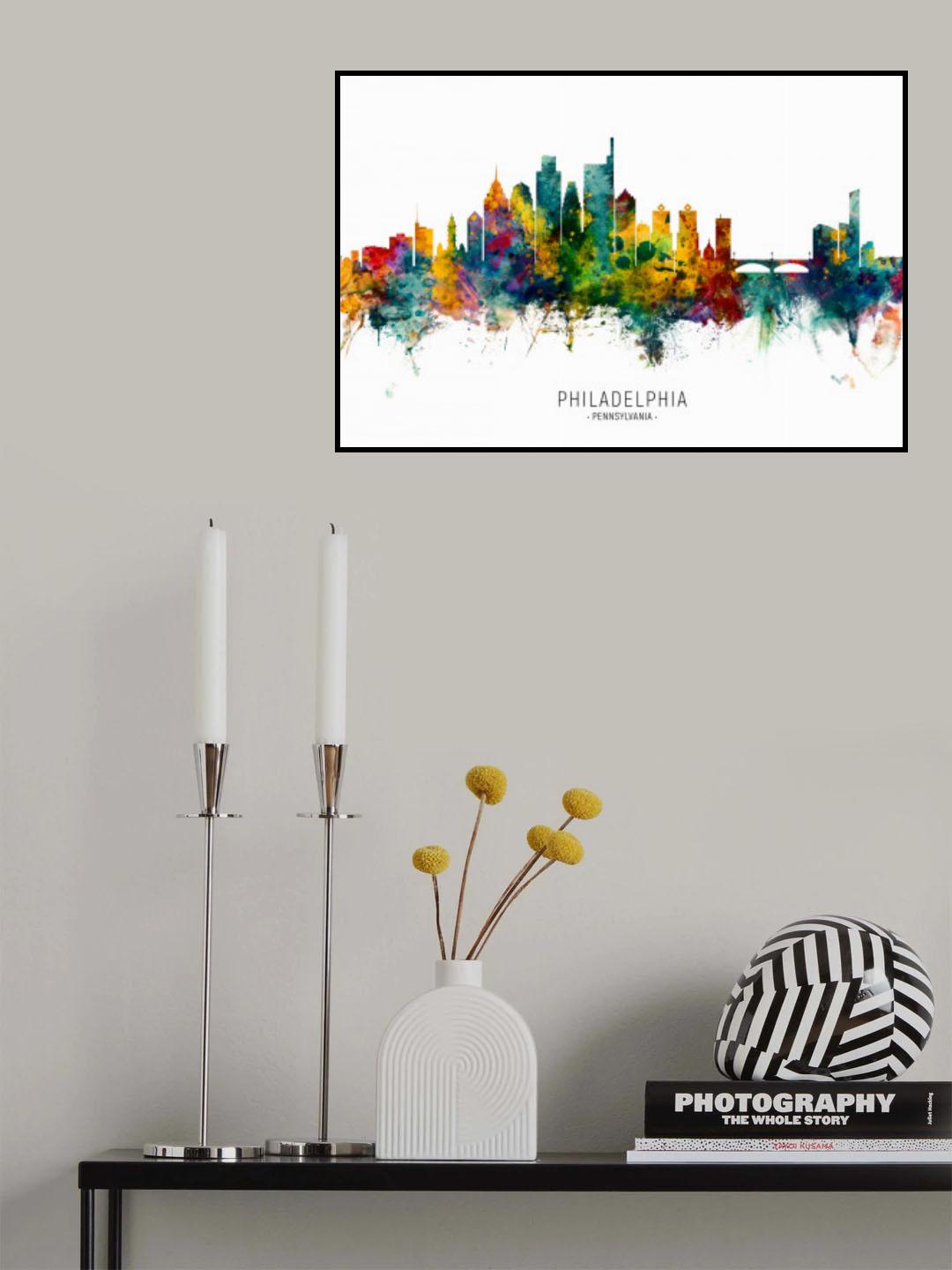 Philadelphia Pennsylvania Skyline Poster och Canvastavla