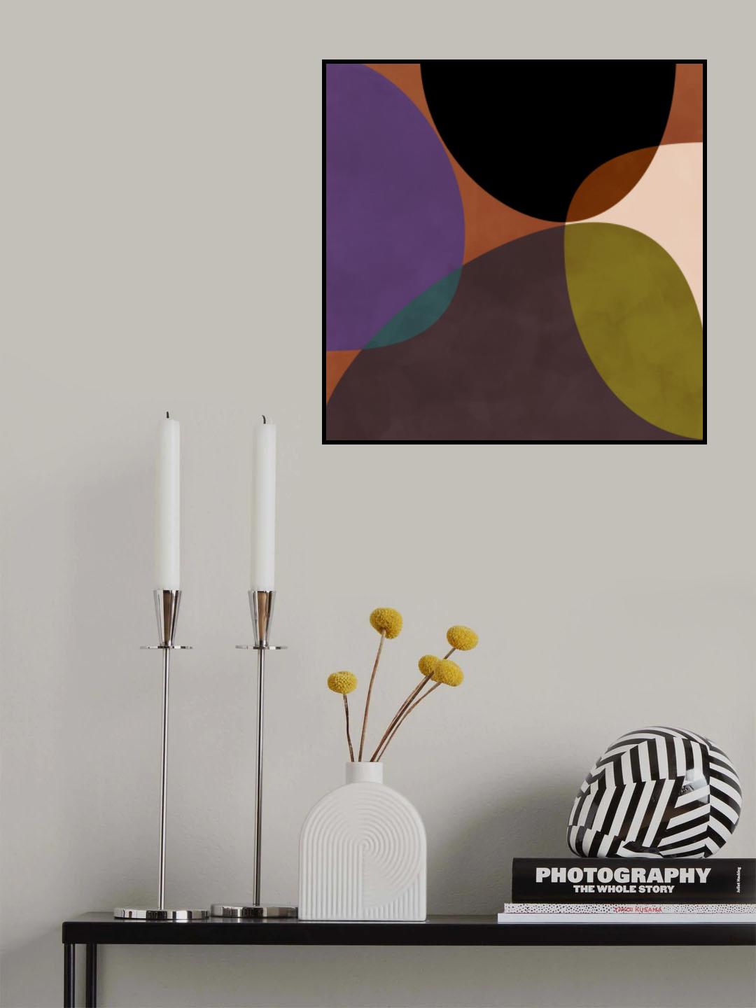 Mid Circles Terracotta Blck2 Poster och Canvastavla