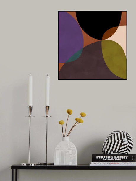 Mid Circles Terracotta Blck2 Poster och Canvastavla