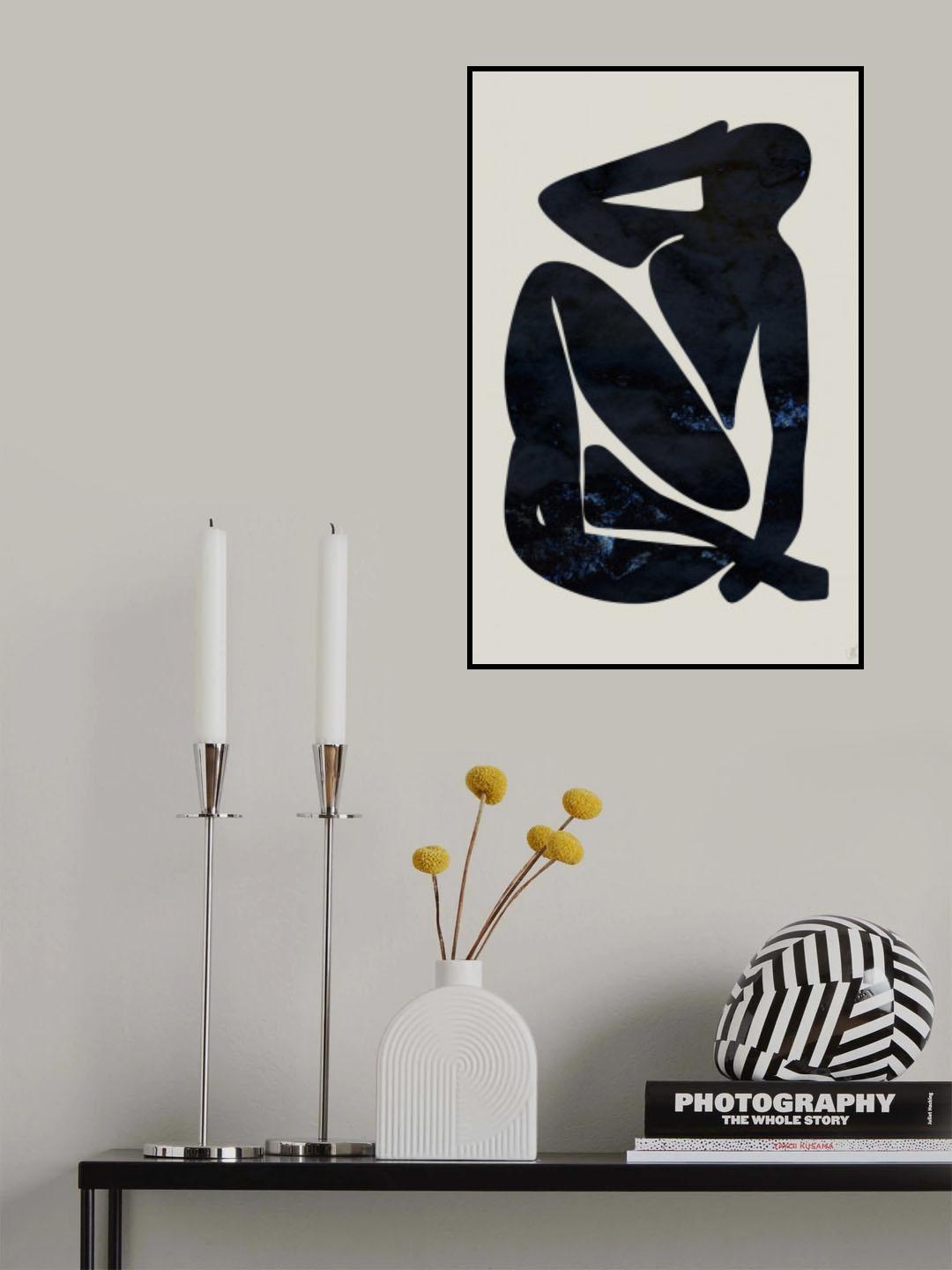 Dark Blue Woman Poster och Canvastavla
