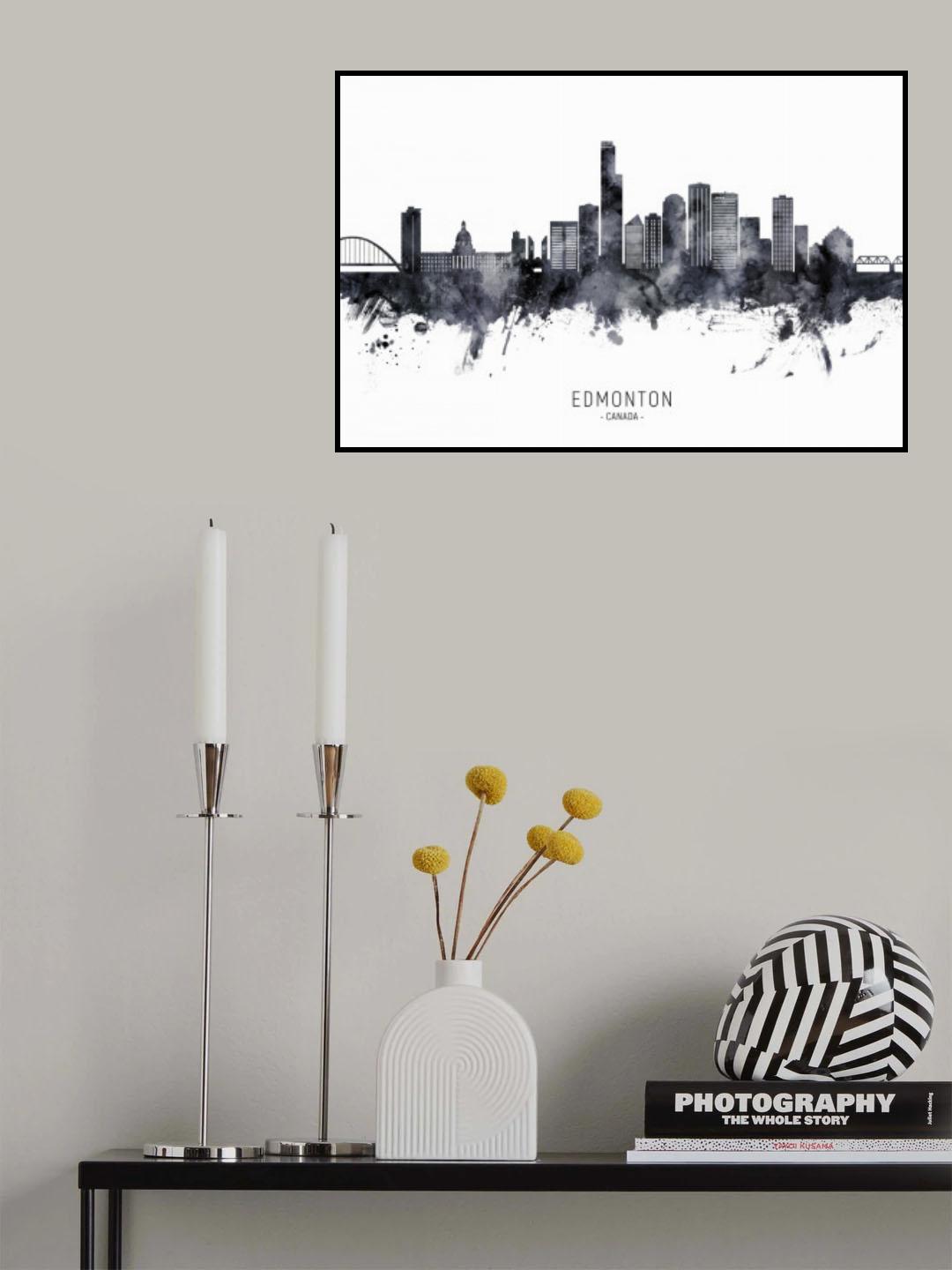 Edmonton Canada Skyline Poster och Canvastavla