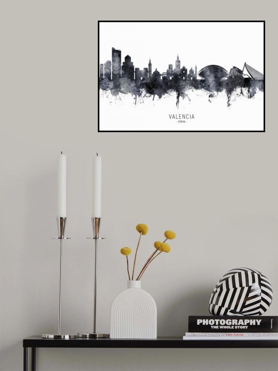 Valencia Spain Skyline Poster och Canvastavla