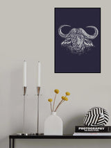 Cape Buffalo and Oxpecker Poster och Canvastavla