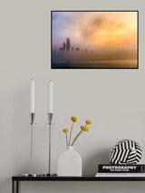 Abu Dhabi Cityscape - Foggy Morning Poster och Canvastavla