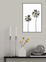 Palm Tree Black, White and Gold 01 Poster och Canvastavla