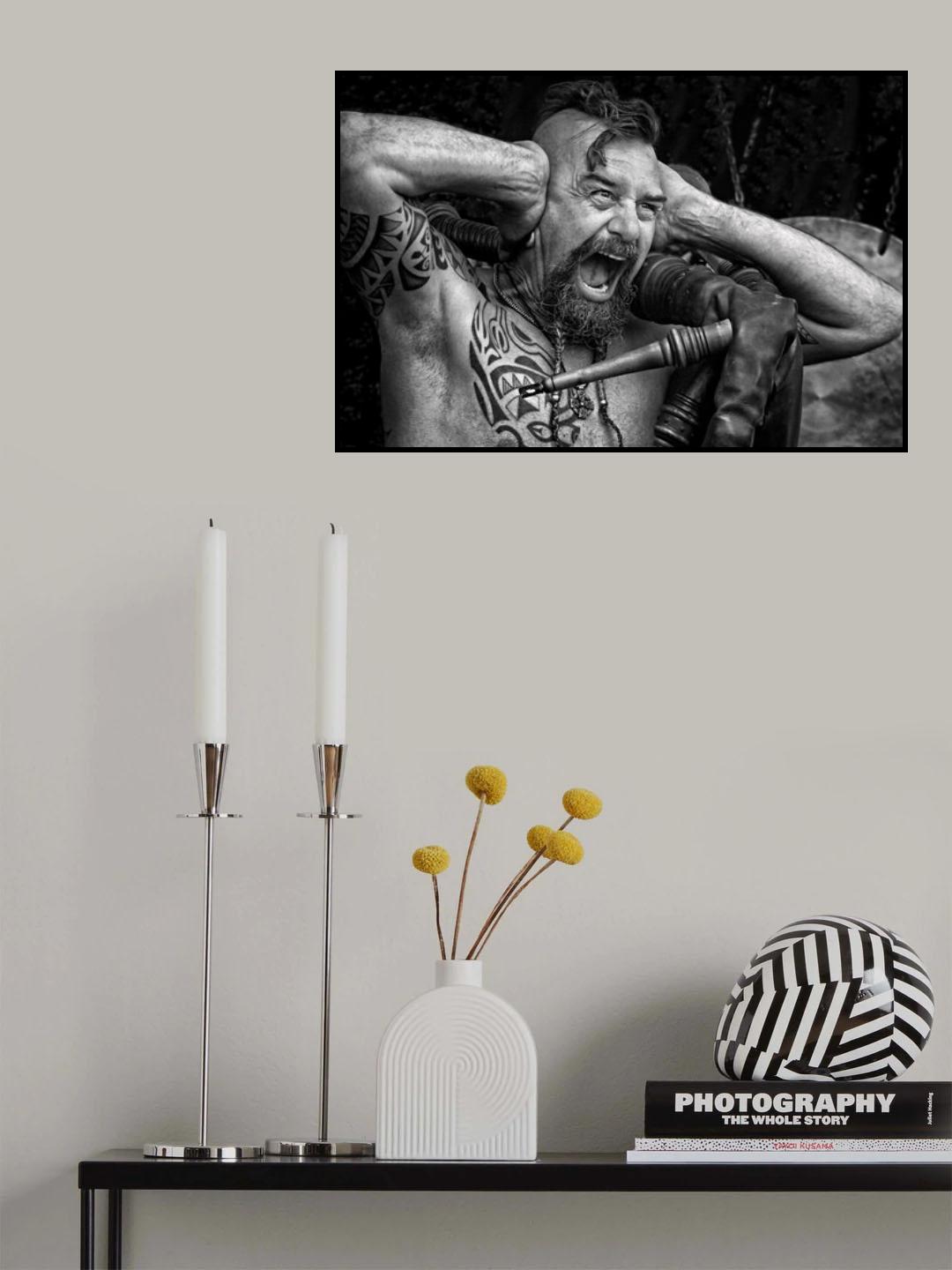 the screaming singer Poster och Canvastavla