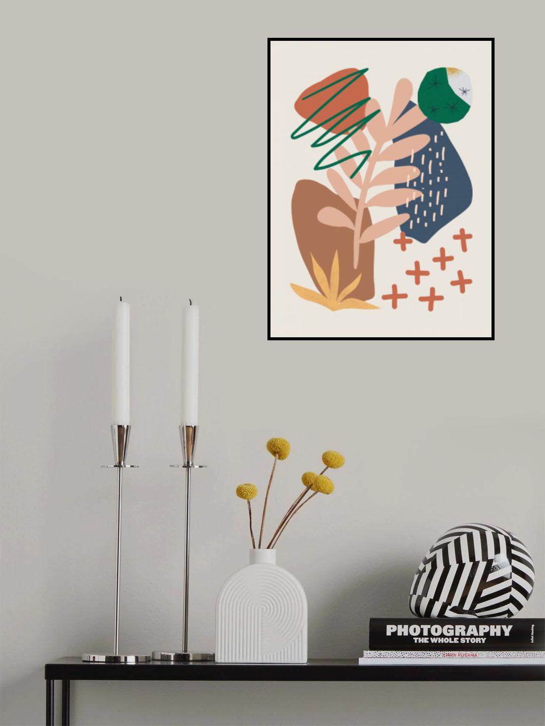 Abstract Organic Shapes Collage Poster och Canvastavla