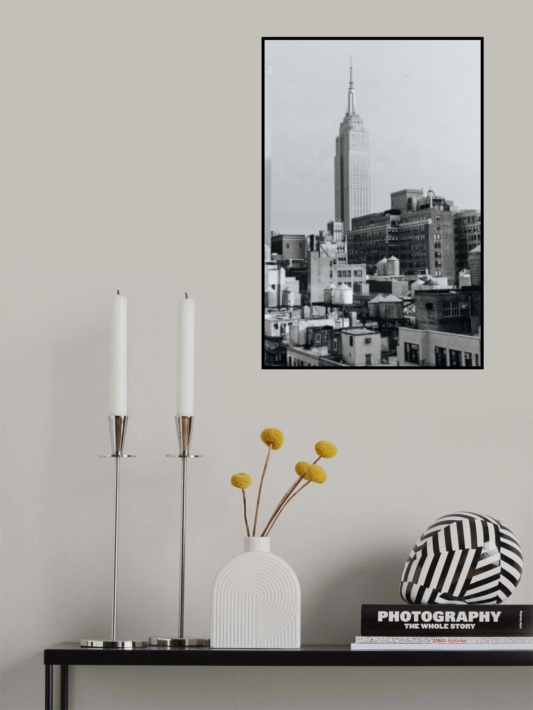 Empire State of Mind Black and White Poster och Canvastavla