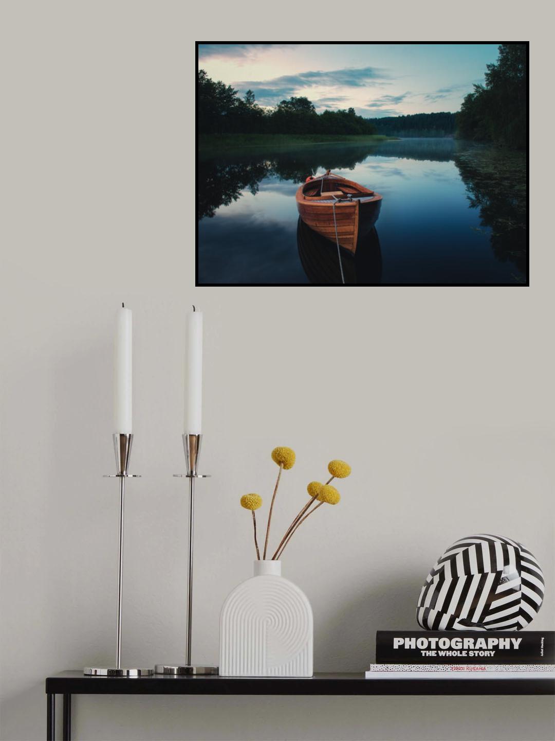 Boat in fog Poster och Canvastavla