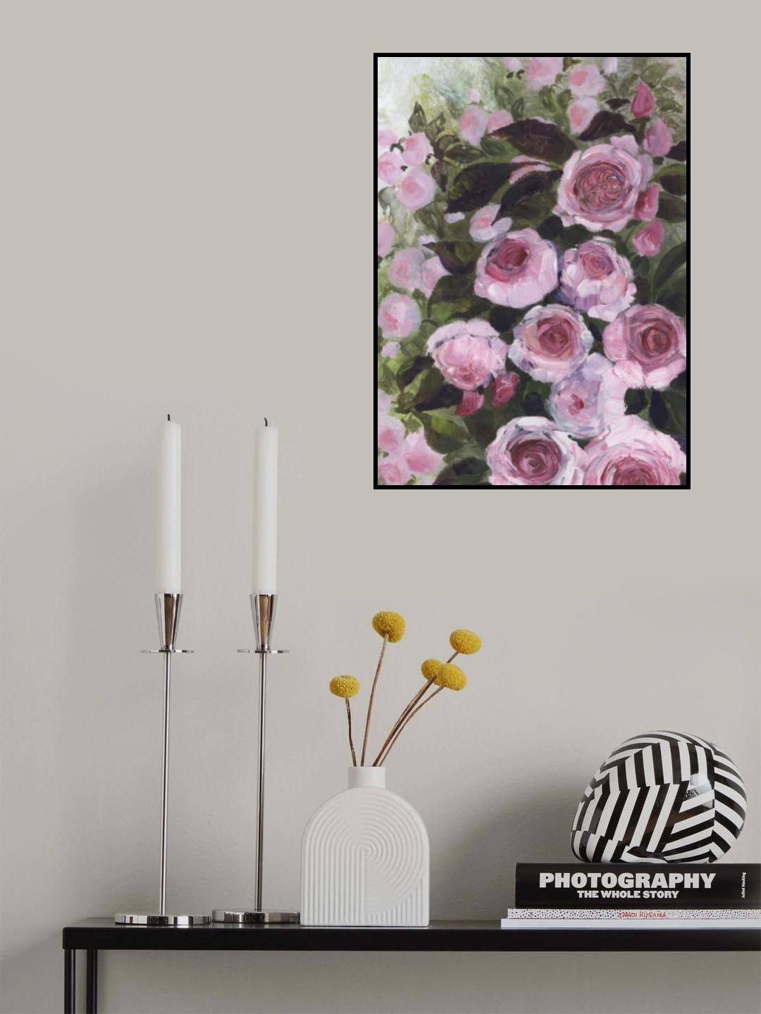 Aurorie painterly roses Poster och Canvastavla