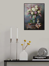 Still life with flowers and bust of the girl Poster och Canvastavla