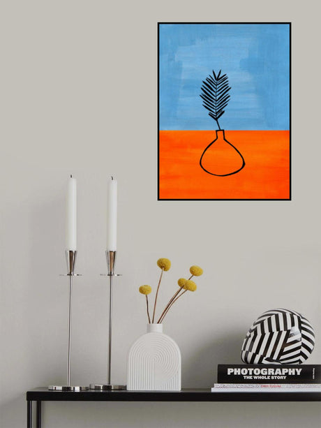 Orange Baby Blue Vase Poster och Canvastavla