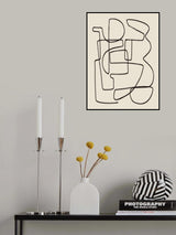 Warm Abstract Line Art Composition Poster och Canvastavla