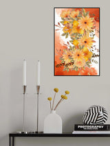 Orange flowers and plants Poster och Canvastavla