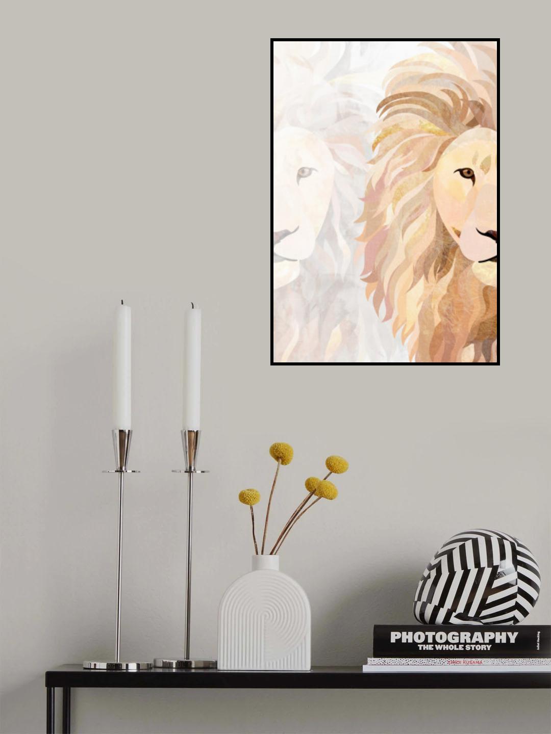 Lion Half face 1 Poster och Canvastavla