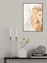 Lion Half face 1 Poster och Canvastavla