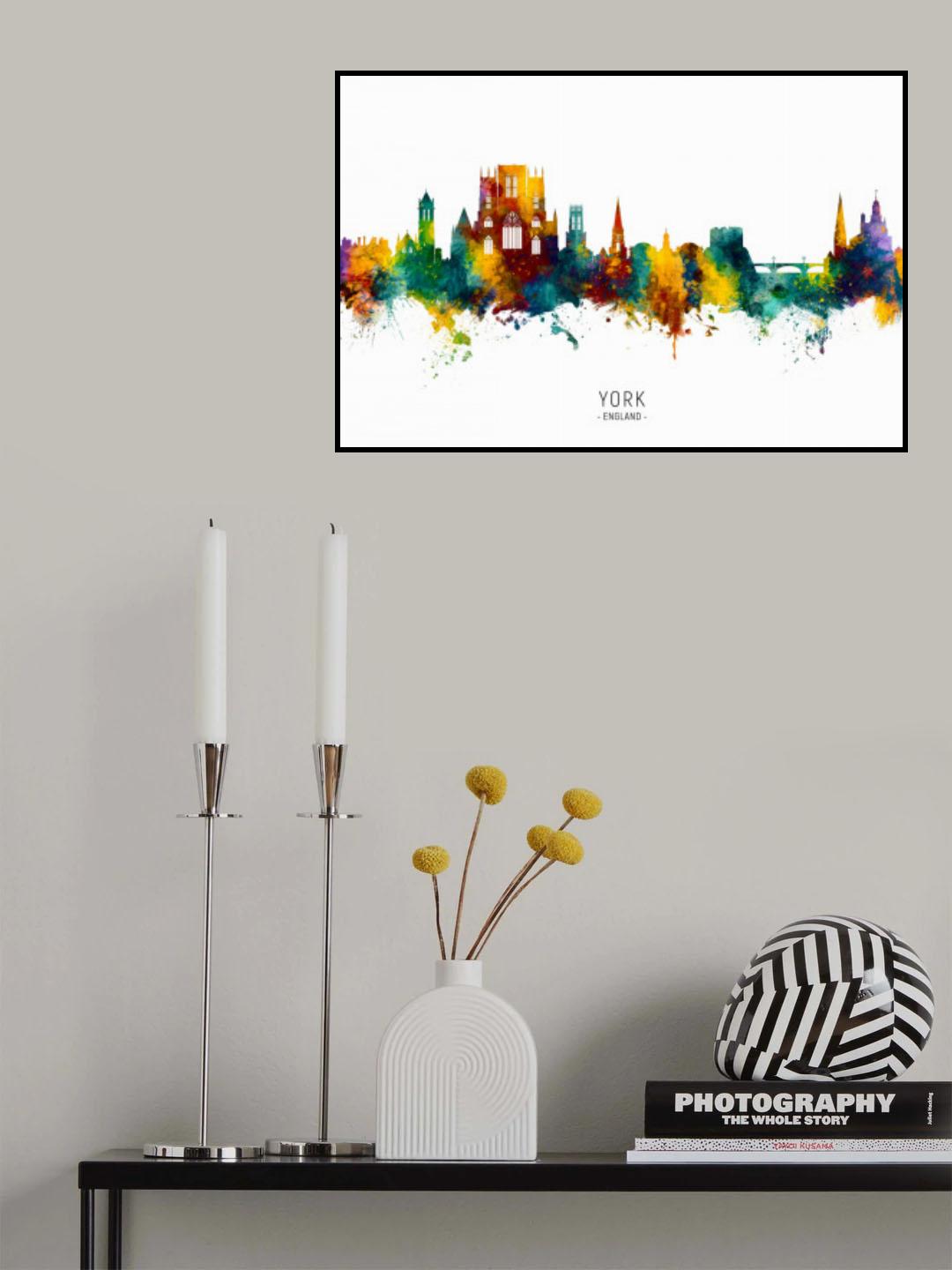 York England Skyline Poster och Canvastavla