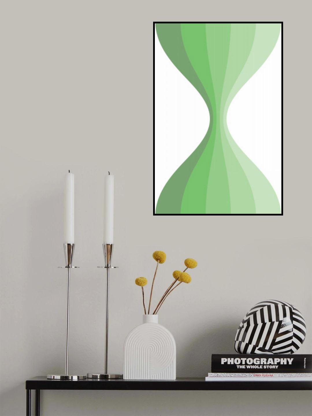Wavy Green Poster och Canvastavla