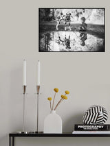 Little boy and dog in the park Poster och Canvastavla