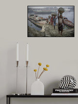 sand transporters at Buriganga riverbank Poster och Canvastavla