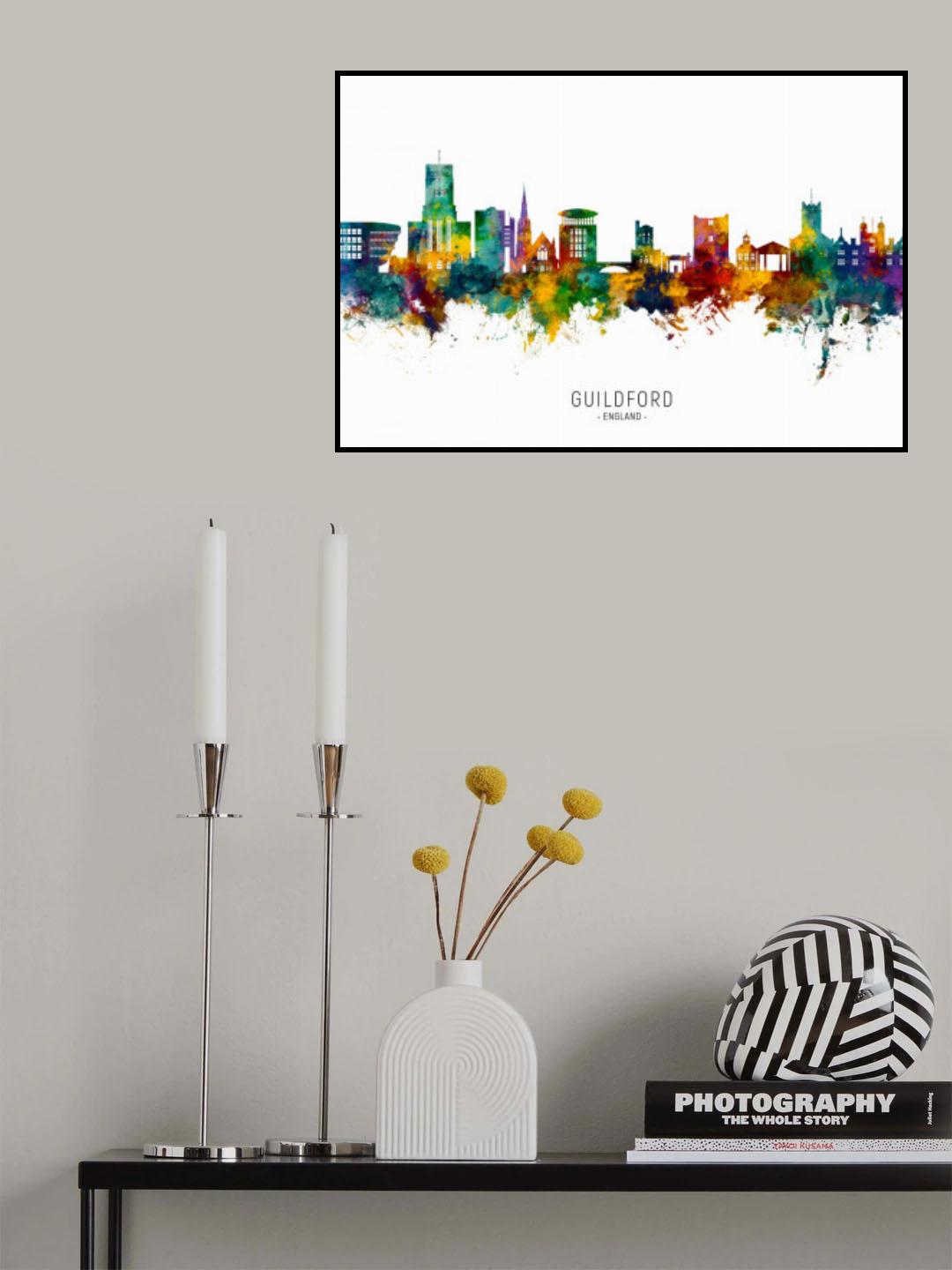 Guildford England Skyline Poster och Canvastavla
