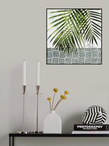 Palm Leaves on Tile Wall Poster och Canvastavla