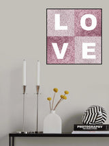 Pink Glitter Love Poster och Canvastavla