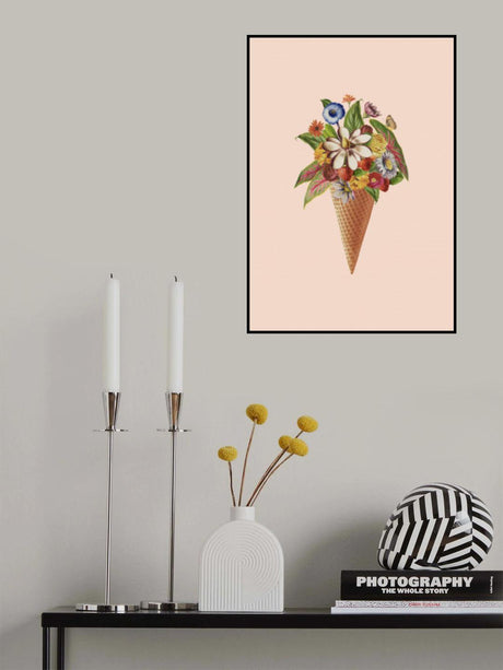 Botanical pink ice cream Poster och Canvastavla