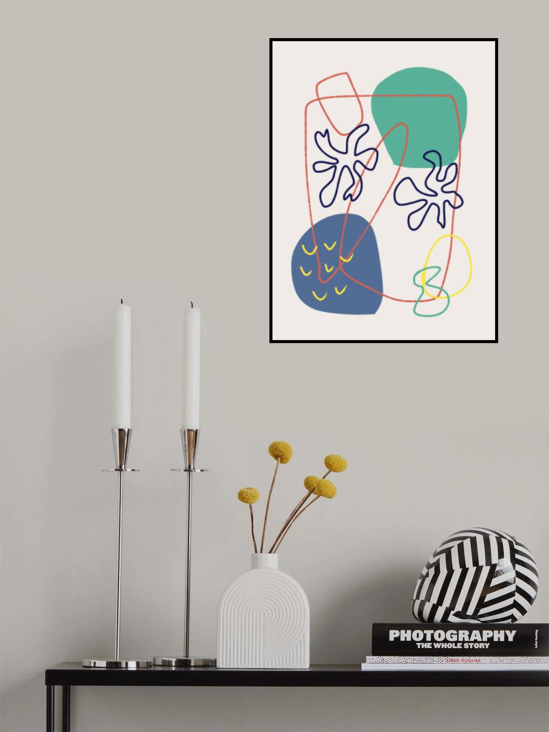 Abstract Corals and Pebbles Poster och Canvastavla