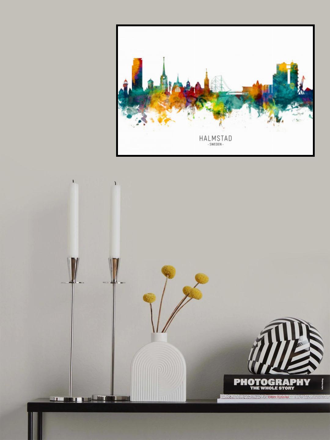 Halmstad Sweden Skyline Poster och Canvastavla