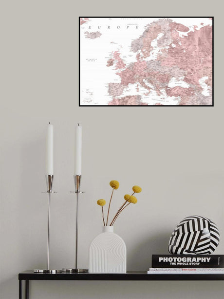Piper detailed map of Europe Poster och Canvastavla