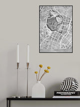 Gray vintage map of Tokyo Poster och Canvastavla