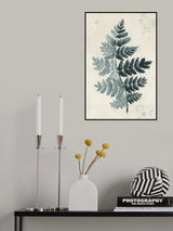 Teal watercolor fern 2 Poster och Canvastavla