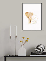 White Gold Elephants 2 Poster och Canvastavla