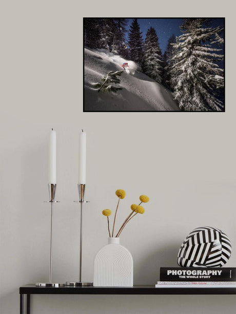 Night Powder turns with Adrien Coirier Poster och Canvastavla