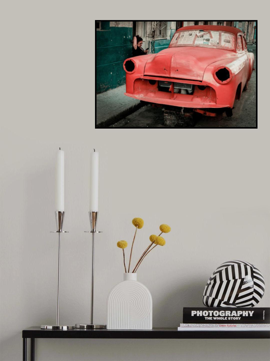 Red Car Poster och Canvastavla
