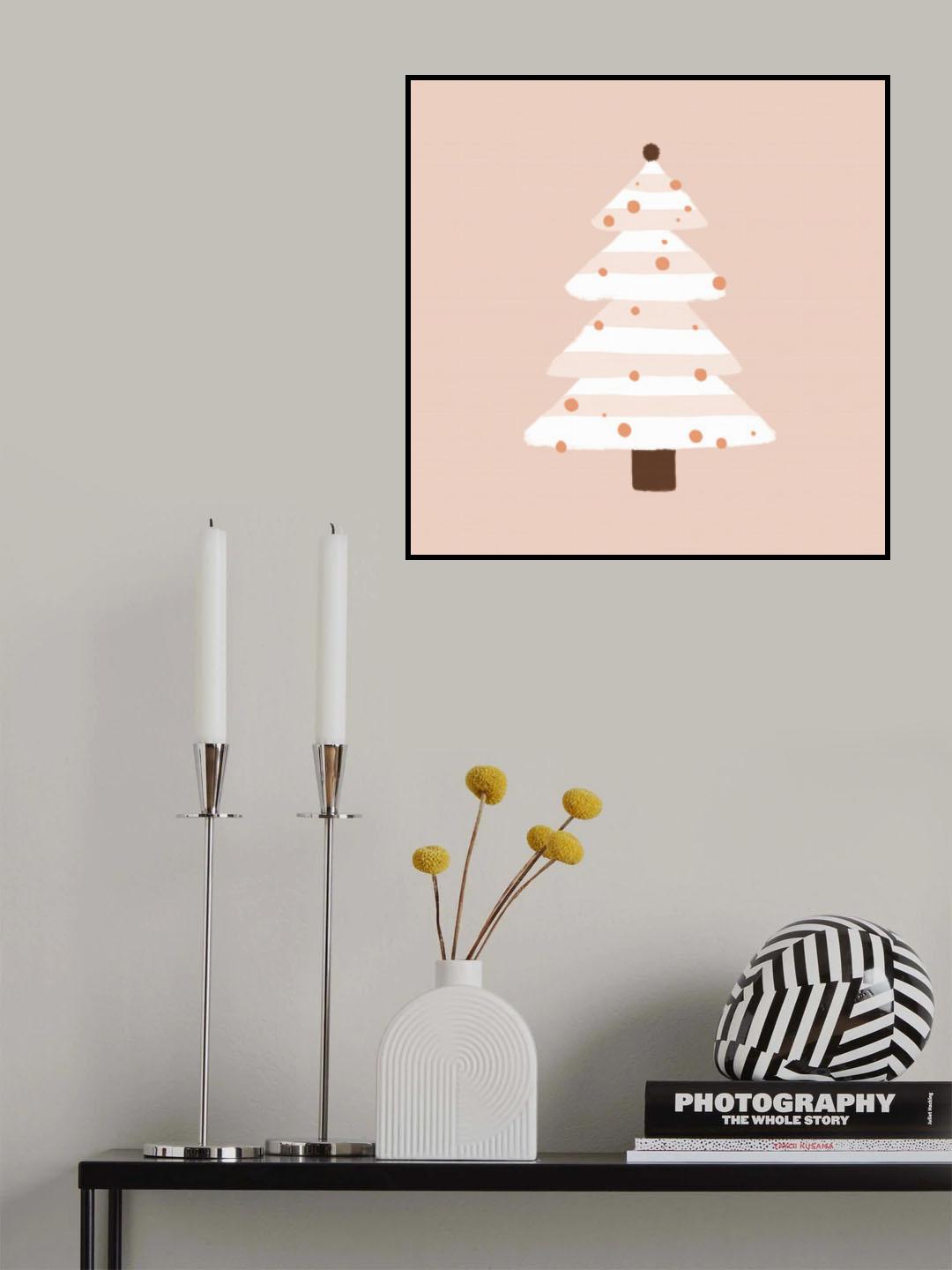 Blush Christmas Tree Poster och Canvastavla
