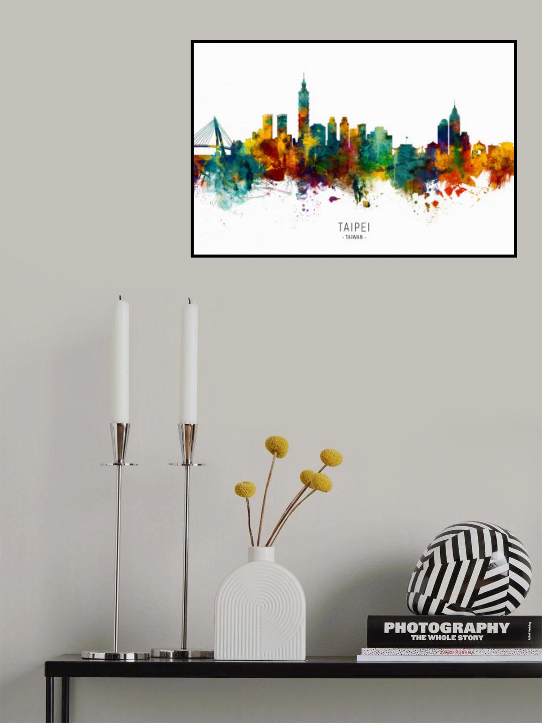 Taipei Taiwan Skyline Poster och Canvastavla