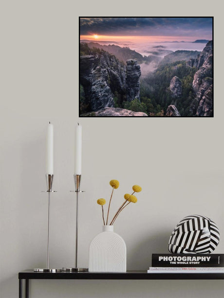 Sunrise on the Rocks Poster och Canvastavla