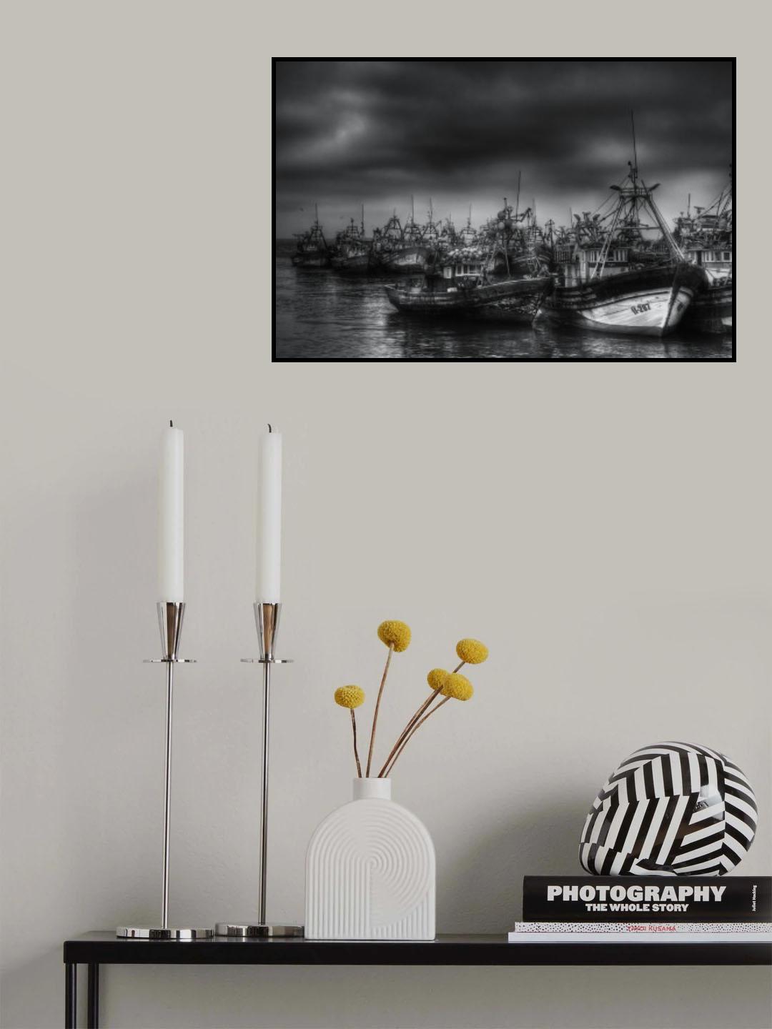 Fishing fleet docked Poster och Canvastavla