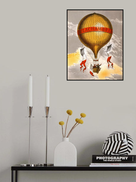 Balloon Labeled With Two Men Riding In the Basket 1880 Poster och Canvastavla