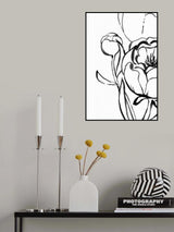 Anuman peony line art Poster och Canvastavla