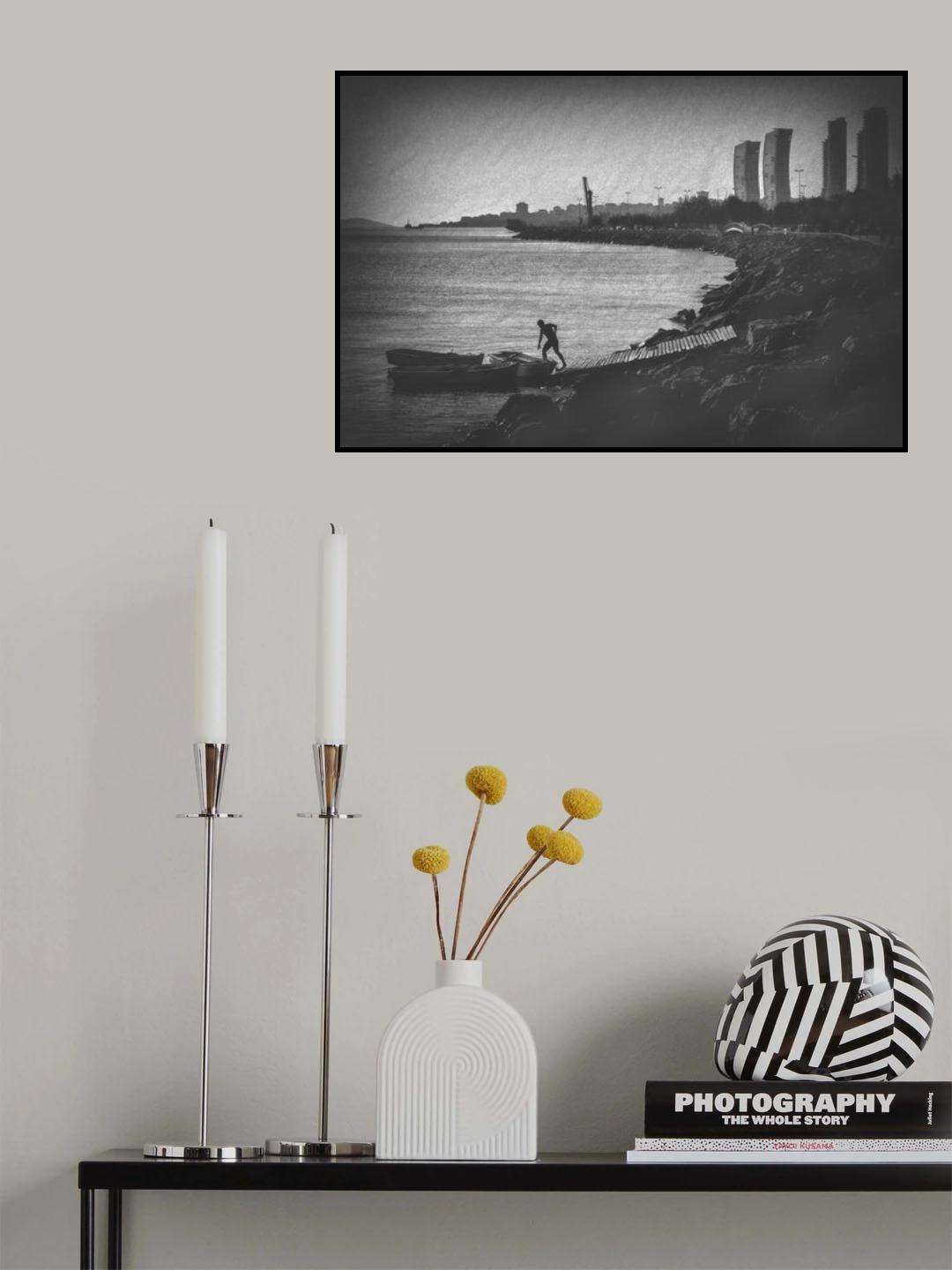 boatman and city Poster och Canvastavla