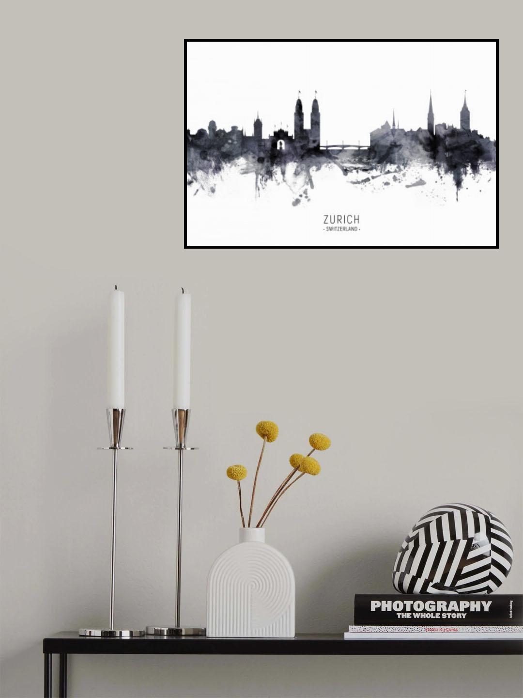 Zurich Switzerland Skyline Poster och Canvastavla