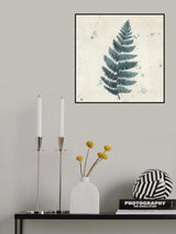 Teal watercolor fern 3 Poster och Canvastavla