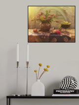 Still Life with Grapes. Flowers and Apples Poster och Canvastavla
