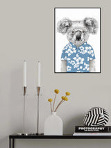 Summer Koala (blue) Poster och Canvastavla